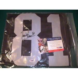  TIM BROWN SIGNED AUTOGRAPHED OAKLAND RAIDERS JERSEY PSA 