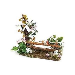   Rustic Wooden Birdhouse Fence sold at Miniatures Toys & Games