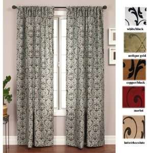    120 Carter Velvet Damask Rod Pocket Curtain Panel